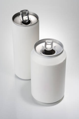 Aluminium cans, close-up stock photo