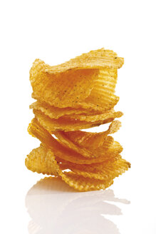 Stapel von Kartoffel-Chili-Chips, Nahaufnahme - 09010CS-U