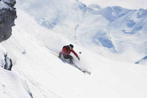 Österreich, Tirol, Zillertal, Gerlos, Freeride, Herrenabfahrt, lizenzfreies Stockfoto