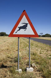 Africa, Namibia, Wildlife warning road sign - FOF01119