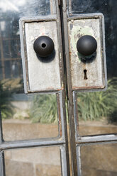 Geschlossene Tür eines Gewächshauses, Nahaufnahme - AWDF00008
