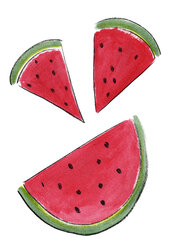 Illustration, Wassermelone, drei Stück - KTF00013