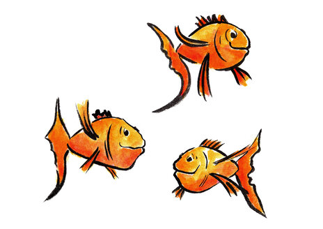 Illustration, three fish - KTF00008