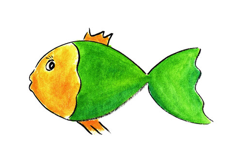 Illustration, Green Fish - KTF00005