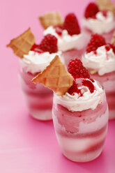 Raspberry ice cream in glass - SCF00336