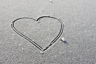 A Heart drawn into snow, elevated view - AWDF00263