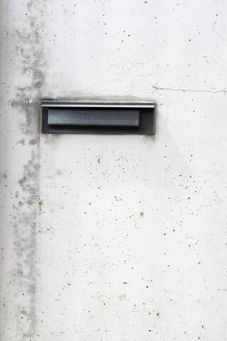 Wand mit Briefkasten, Nahaufnahme, lizenzfreies Stockfoto