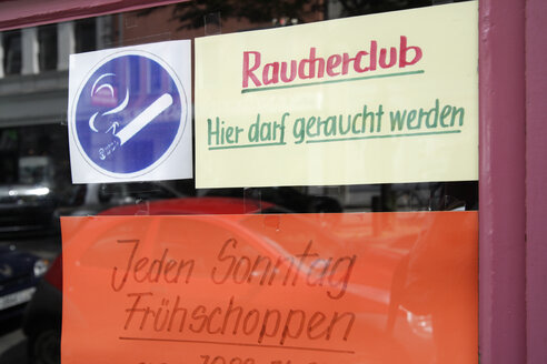 Raucherkneipe, Schild 