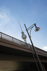 Germany, Berlin, Alexanderplatz, Bridge, TV Tower in background - 09411CS-U