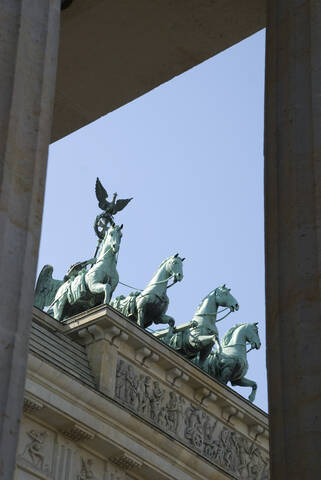 Deutschland, Berlin, Brandenburger Tor, Ansicht von oben, lizenzfreies Stockfoto