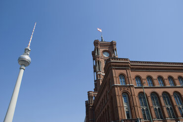 Germany, Berlin, Television Tower and Town Hall - PMF00610