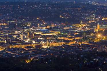 Germany, Baden-Wuerttemberg, Stuttgart, Cityscape at night - WDF00195