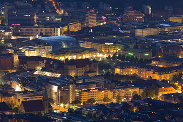 Germany, Baden-Wuerttemberg, Stuttgart, Cityscape at night - WDF00194