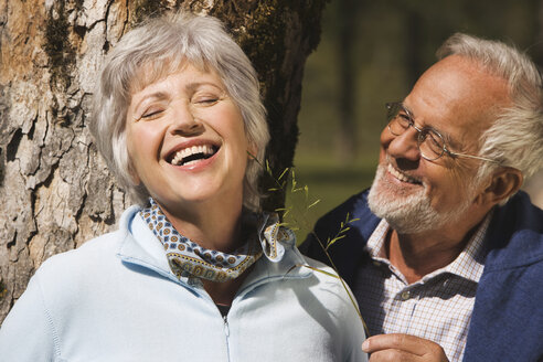 Austria, Karwendel, Senior couple smiling, portrait - WESTF10547