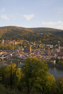 Deutschland, Baden-Württemberg, Heidelberg, Blick über Stadt und Fluss - WDF00409