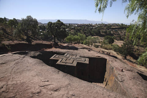 Äthiopien, Lalibela, Die in den Fels gehauenen Kirchen, lizenzfreies Stockfoto