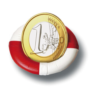 Euro-Münze im Rettungsring - 10021CS-U