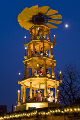 Germany, BadenWürttemberg, Esslingen, Christmas pyramid at the christmas fair, close-up - WDF00422