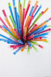 Multi coloured straws, elevated view - JRF00091
