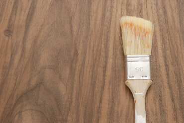 Brush on wooden table, elevated view - KJF00014