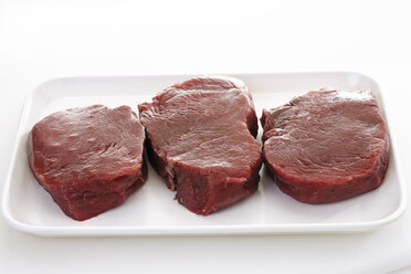 Raw steaks on plate - 10271CS-U