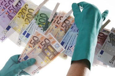 Currency Euro on Clothes-line after Money-laundering Stock Video