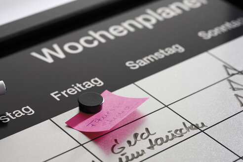 Wochenplan mit farbigem Scratchpad, Nahaufnahme - 10648CS-U