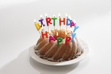 Birthday cake with burning candles - 10618CS-U