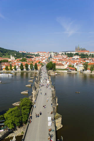 Tschechische Republik, Prag, Fluss Vitava, lizenzfreies Stockfoto