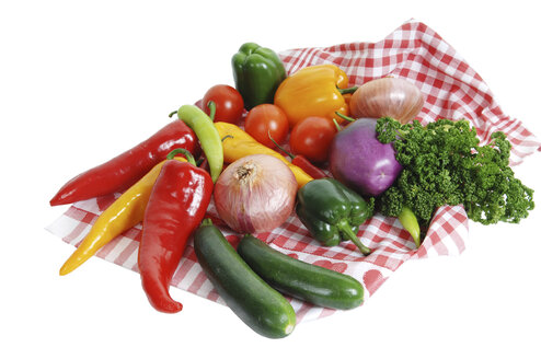 Variety of vegetables on table cloth - 00501LR-U