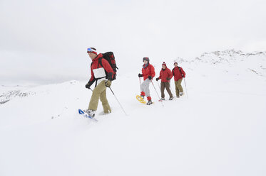 Italien, Südtirol, Vier Personen beim Schneeschuhwandern - WESTF11338