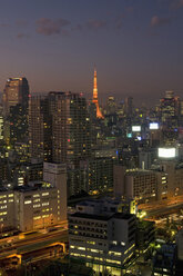 Japan, Skyline von Tokio, Tokio Tower bei Nacht - SH00328