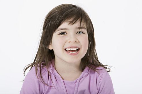 Girl (4-5) laughing, portrait, close-up - LDF00611