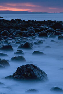 Neuseeland, Coromandel, Amodeo Bay mit Nebel bei Nacht - SHF00400