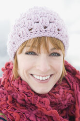 Italy, South Tyrol, Seiseralm, Young woman smiling, portrait, close-up - WEST11619