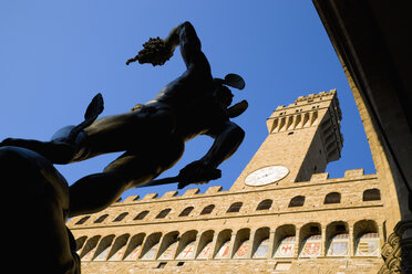 Italy, Tuscany, Florence, Statue of Perseus, low angle view - PSF00267