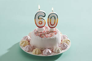 Birthday cake with burning candles - 11275CS-U
