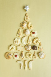 Cookies, Christmastree-shaped, elevated view - GWF01008