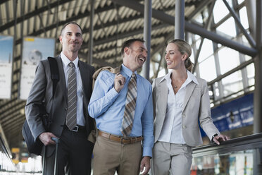 Germany, Leipzig-Halle, Airport, Business people in departure lounge, portrait - WESTF12046