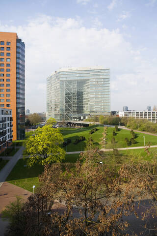 Deutschland, Nordrhein-Westfalen, Düsseldorf,, Wolkenkratzer, Stadttor, lizenzfreies Stockfoto