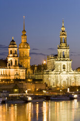 Germany, Dresden, Bruehl Terrace at night - WDF00562