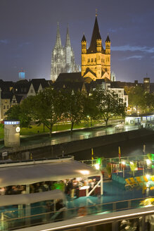 Germany, Cologne, City view at night - WDF00527