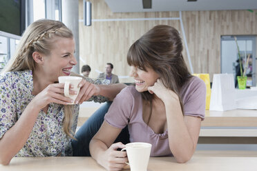 Germany, Cologne, Young women in cafe, having fun - WESTF12435