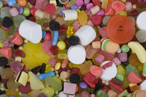 Verschiedene Süßigkeiten, Vollbild, Ansicht von oben - WDF00568