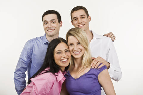 Group of people, smiling, portrait stock photo