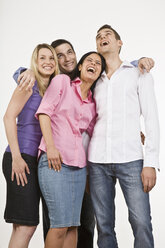 Group of people, embracing, laughing, portrait - LDF00743