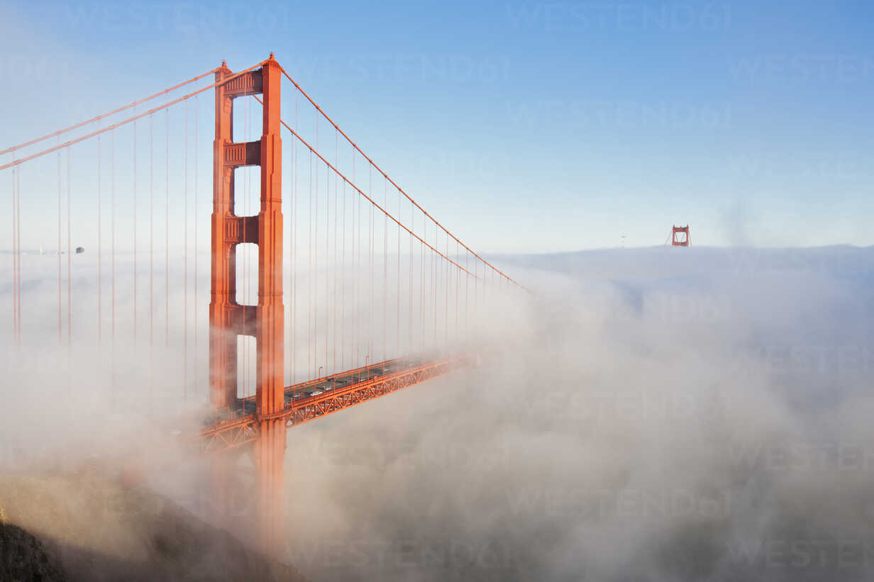 Golden Gate Bridge in Mist, San Francisco California Landmark