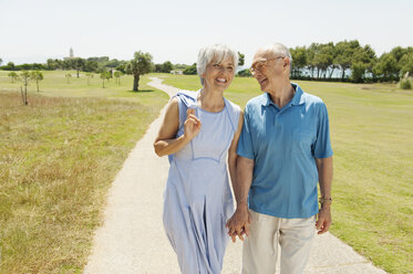 Spain, Mallorca, Senior couple having a walk, portrait - WESTF12916