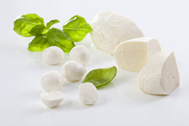 Mozzarella cheese and basil leaves - MAEF01820