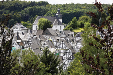 Deutschland, Nordrhein-Westfalen, Freudenberg, Fachwerkhäuser, Blick von oben - 11952CS-U